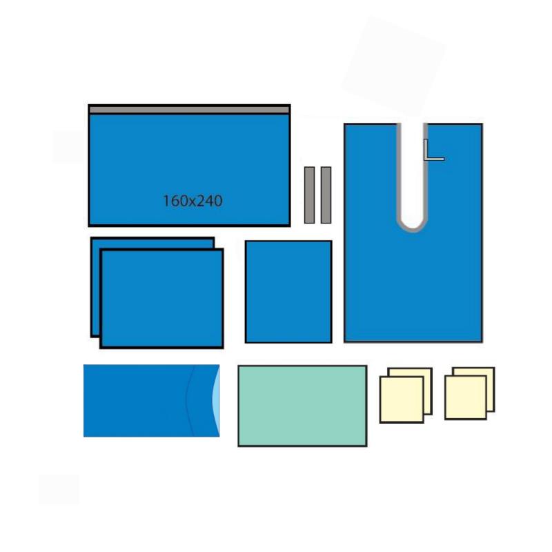 Комплект одягу та покриттів операційний, універсальний, стерильний, одноразового використання ,ТМ «АХІЛЛ»